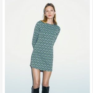 Zara Jacquard Mini Dress